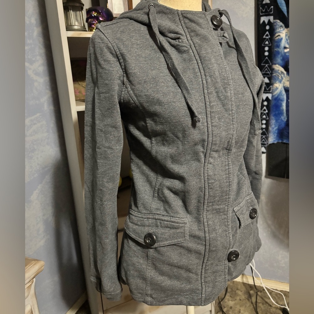 Roots Women's Charcoal Utility Jacket small #casual - Picture 3 of 10